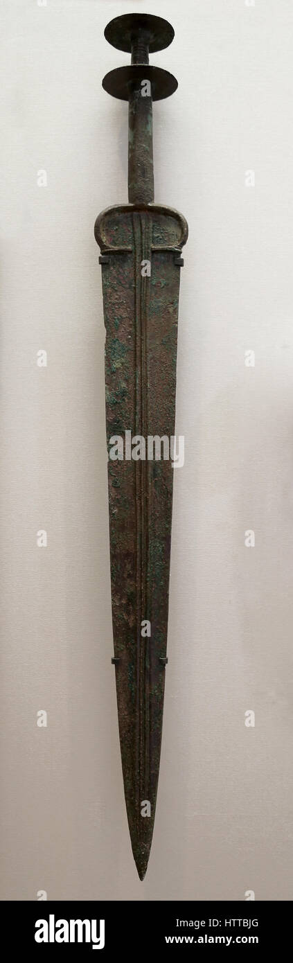 North of Iran. Iron Age I and II. 14th -6th BCE. Sword. Bronze. Iron  Age II. Louvre Museum. Paris. France. Stock Photo