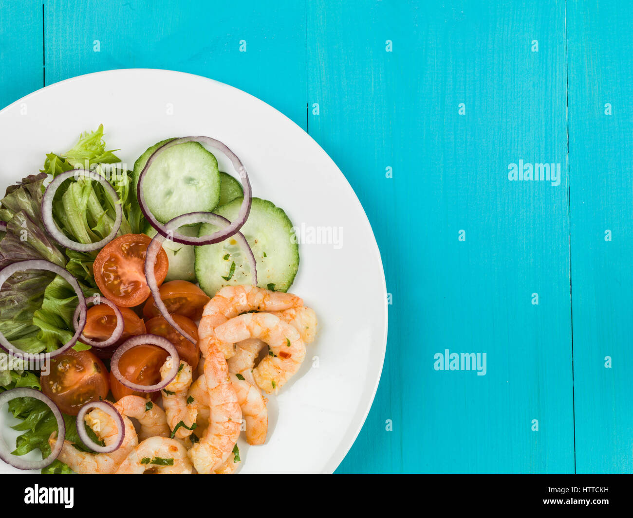 King Prawn With a Fresh Healthy Mixed Salad Stock Photo Alamy