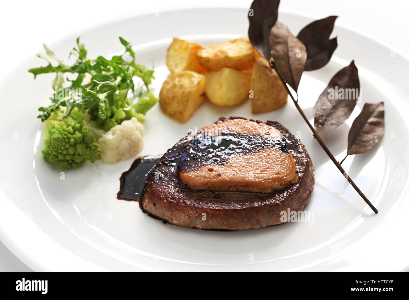 beef steak with foie gras Stock Photo Alamy