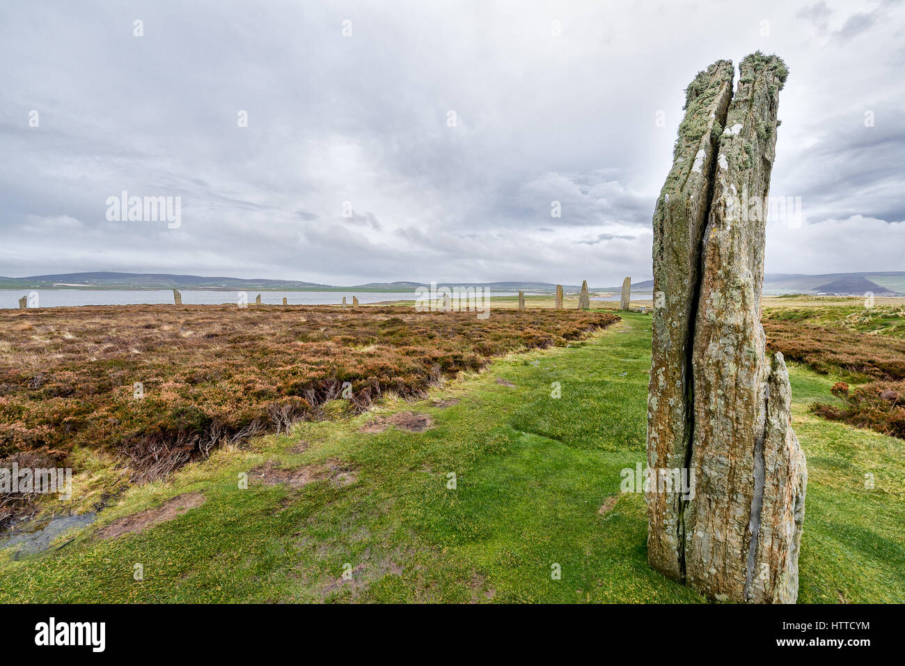 Ring of Brodgar, Heart of Neolithic Orkney, awarded UNESCO World Heritage Stock Photo