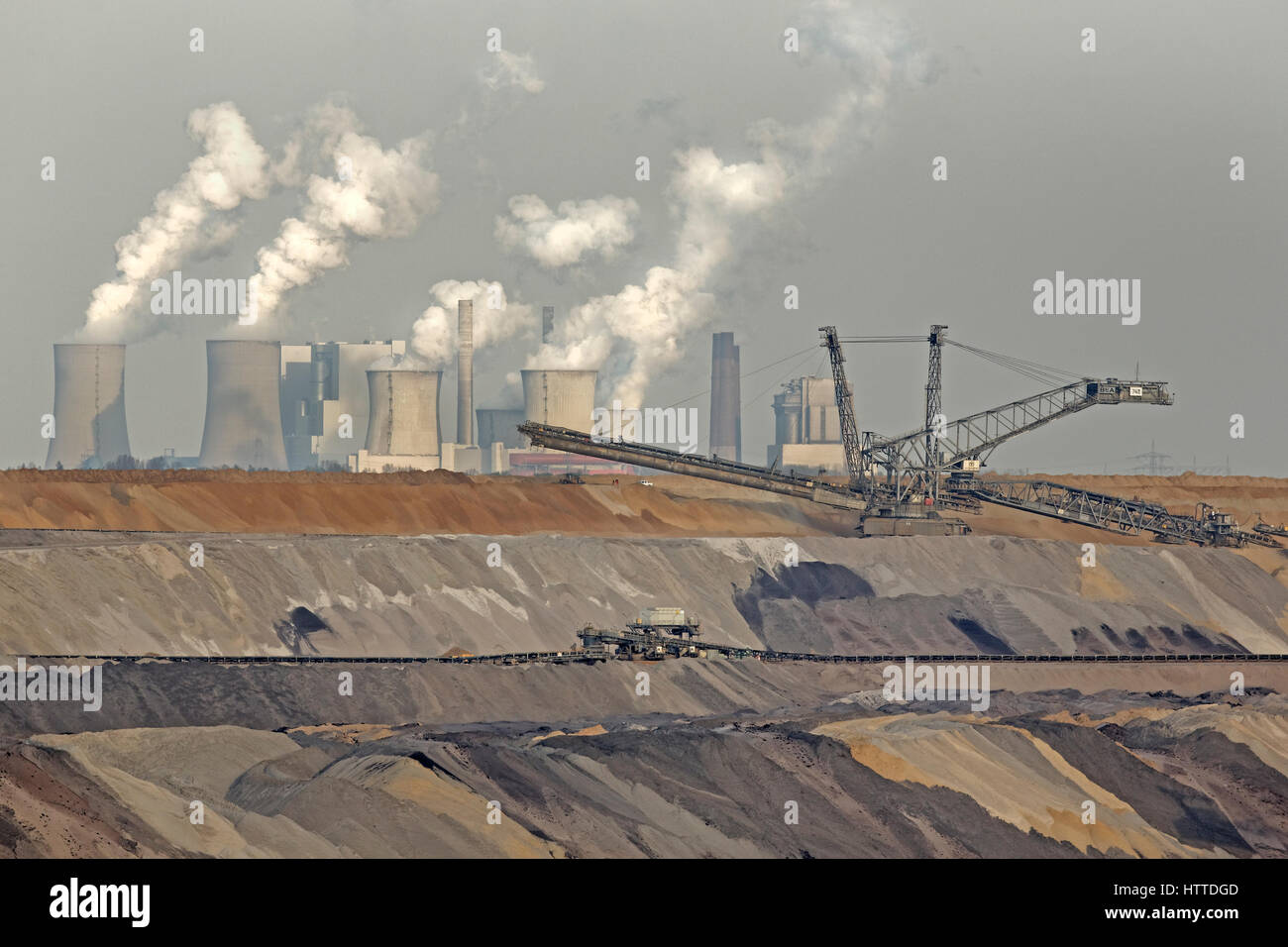 Open-cast lignite mine, Garzweiler, North Rhine-Westphalia, Germany, Europe Stock Photo