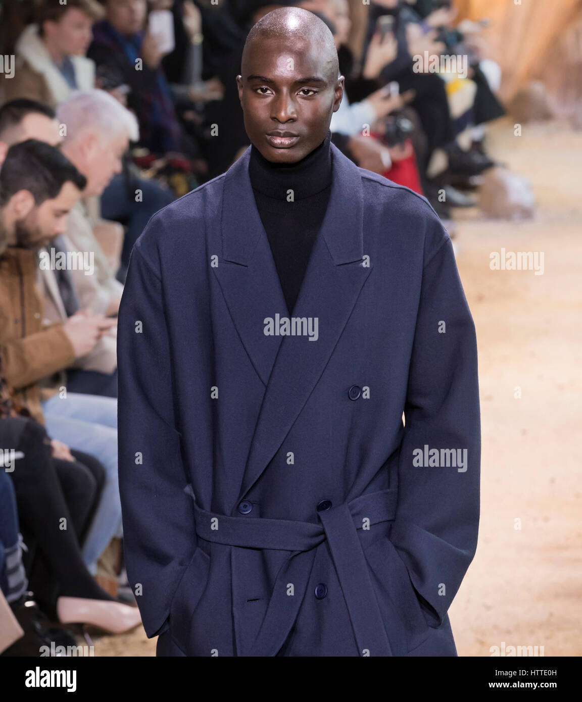 NEW YORK, NY - FEBRUARY 11, 2017: Aly N'Diaye walks the runway at the  Lacoste Fall Winter 2017 fashion show during New York Fashion Week at the  Spring Stock Photo - Alamy
