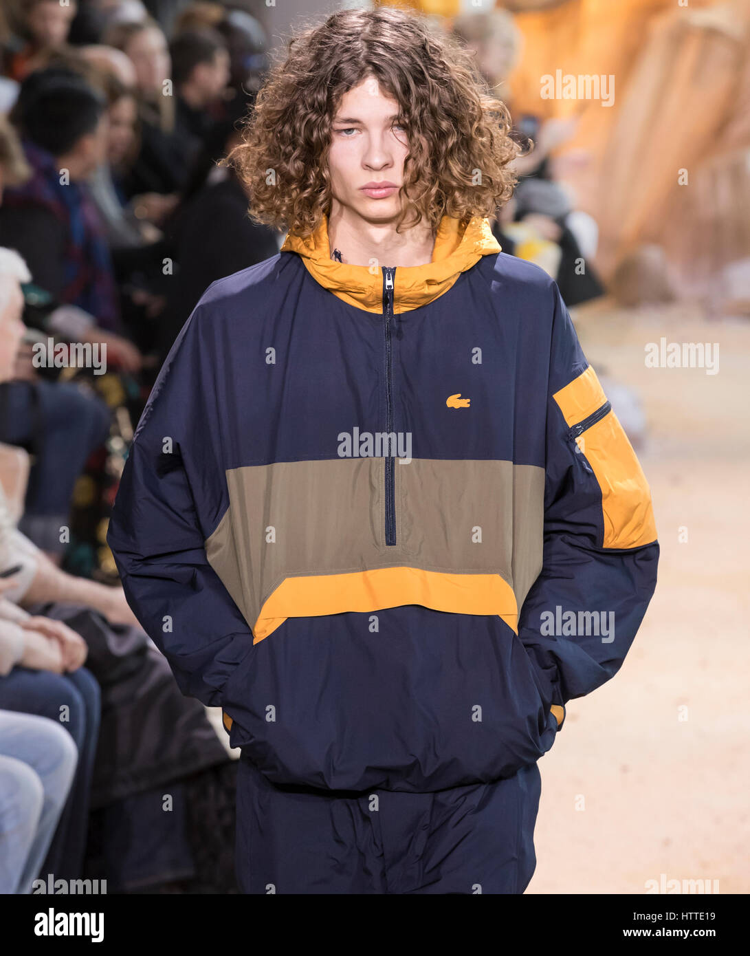 NEW YORK NY FEBRUARY 11 2017 Jack Mather walks the runway at the Lacoste Fall Winter 2017 fashion show during New York Fashion Week at the Spring Stock Photo Alamy