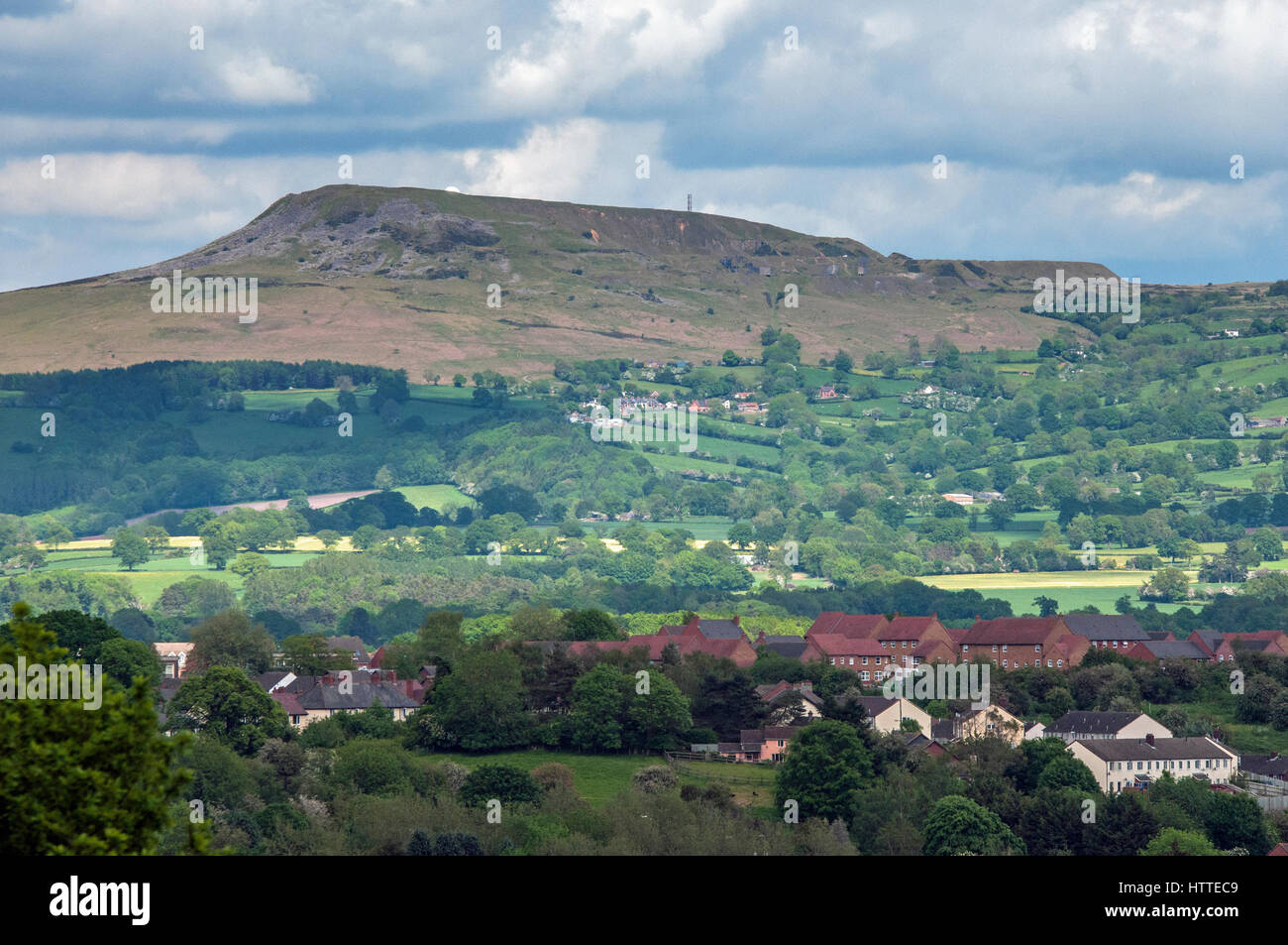 Titterstone Clee Hill above Ludlow in Shropshire Stock Photo