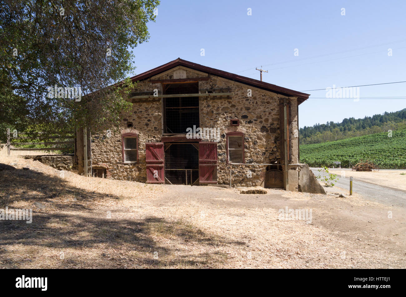 Stone stable at Jack London Park Stock Photo
