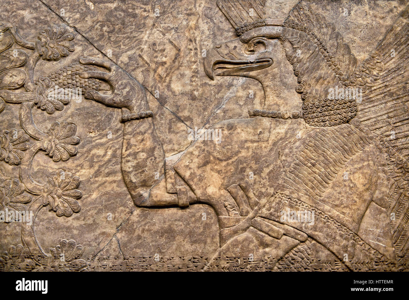 Assyrian Relief Sculpture Panel Of An Eagle Headed Protective Spirit ...