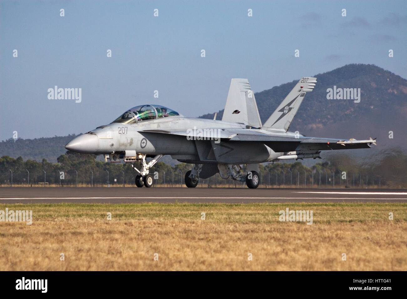 F/A-18F Super Hornet on the runway at the Avalon airshow, Melbourne, Australia, 2017. Stock Photo