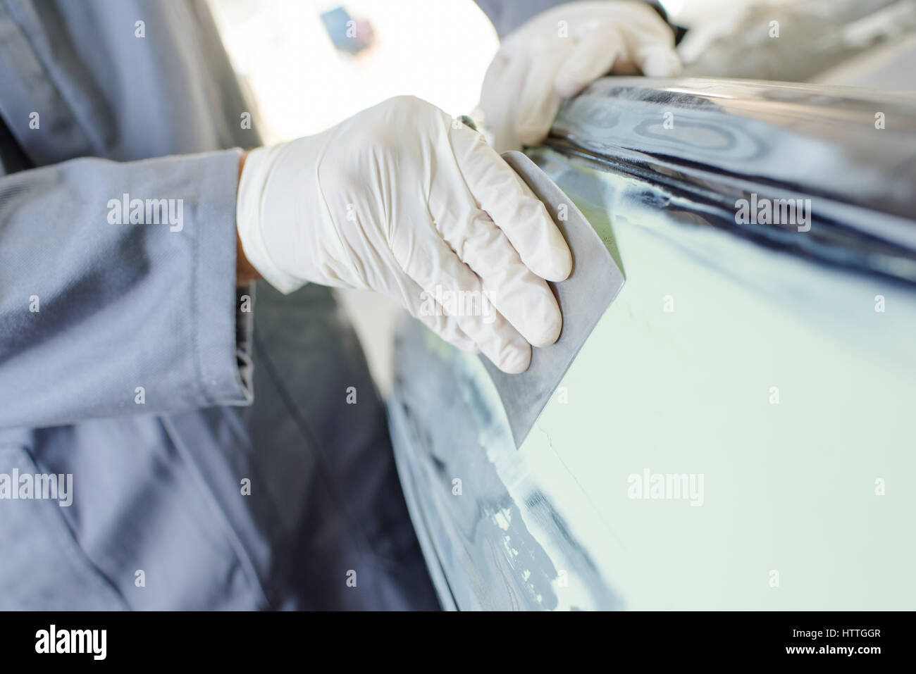 sanding the car Stock Photo Alamy