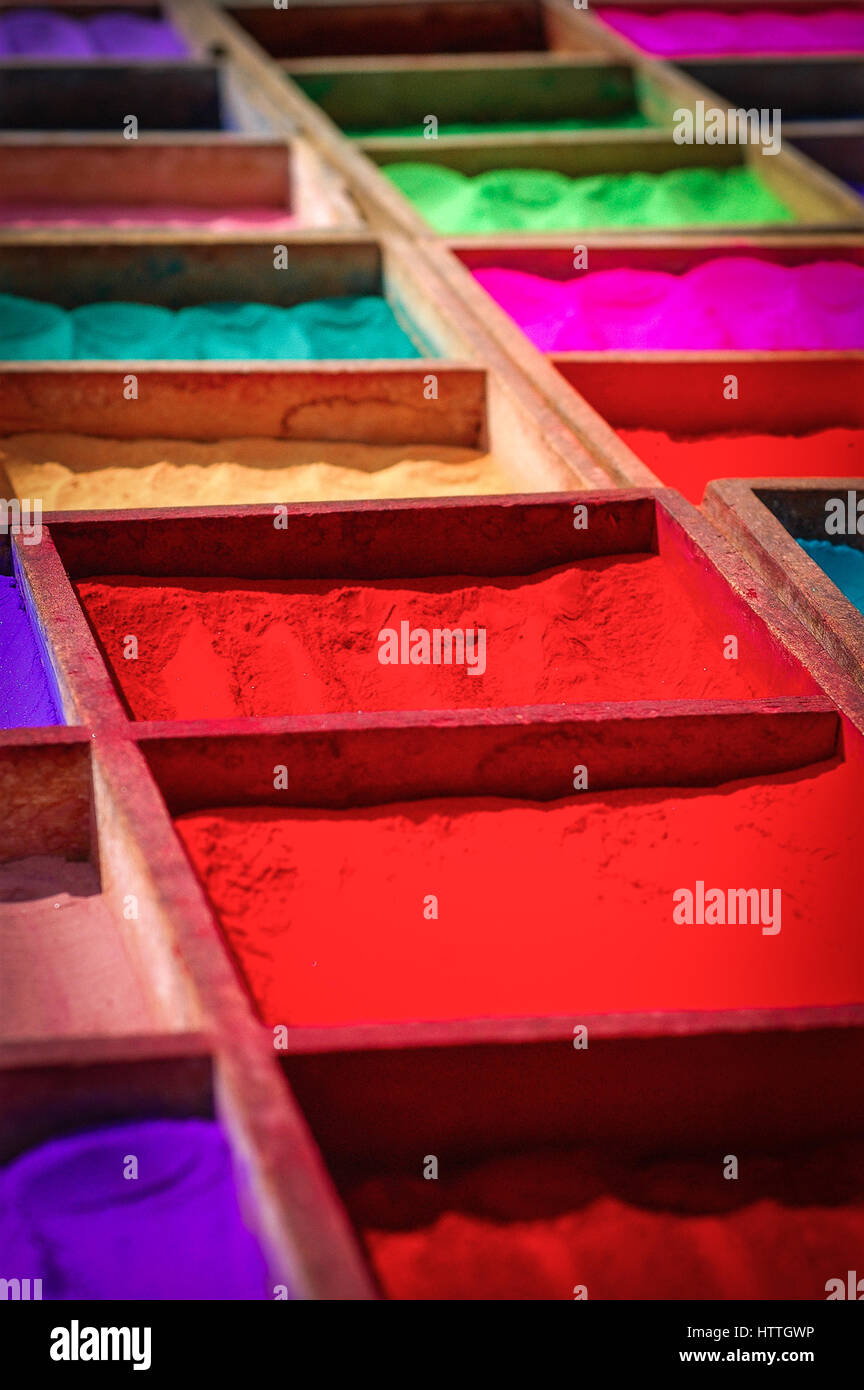 Colour dyes in Nepal Stock Photo Alamy