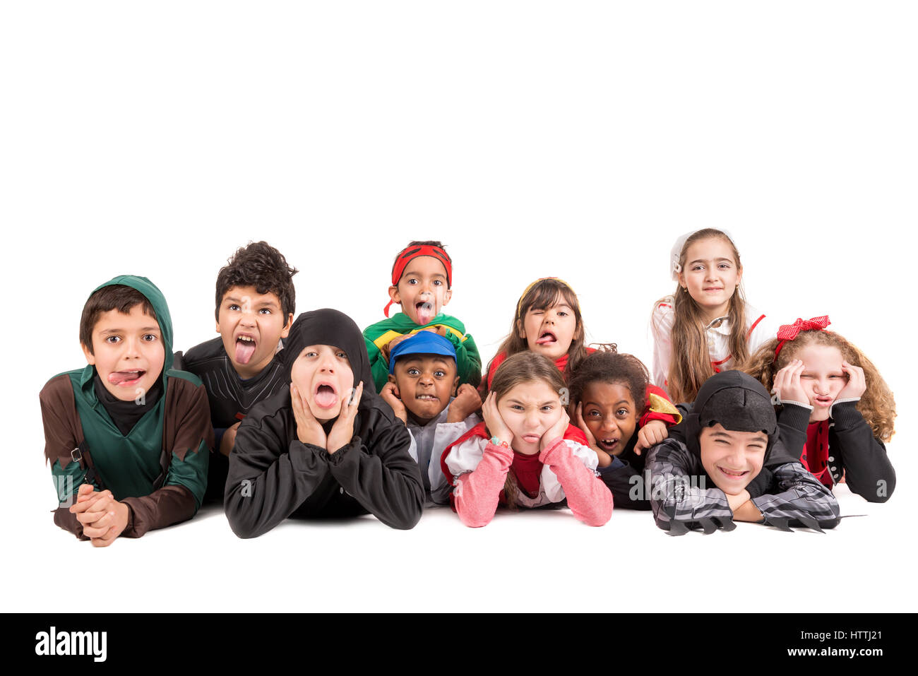 Group of kids in Halloween/Canaval costumes isolated Stock Photo - Alamy