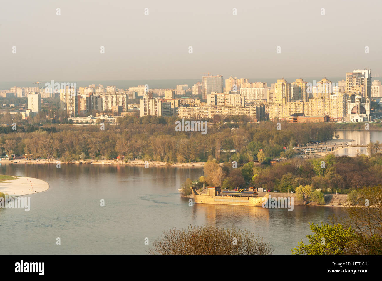 Panoramic view of Expo center and Left bank districts, Kiev, Ukraine Stock Photo