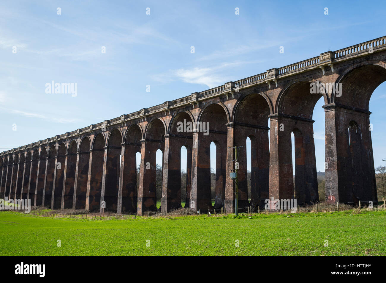 Wide angle view of the Ouse Valley (Balcombe) Viaduct in West Sussex, UK Stock Photo