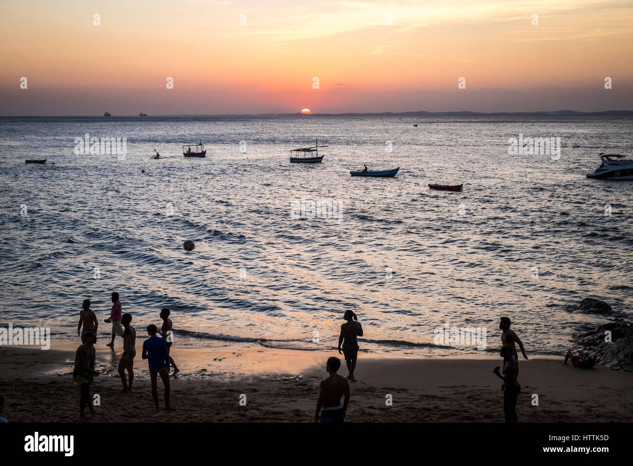 Porto da Barra beach, one of the most popular in Salvador do Bahia Brazil Stock Photo