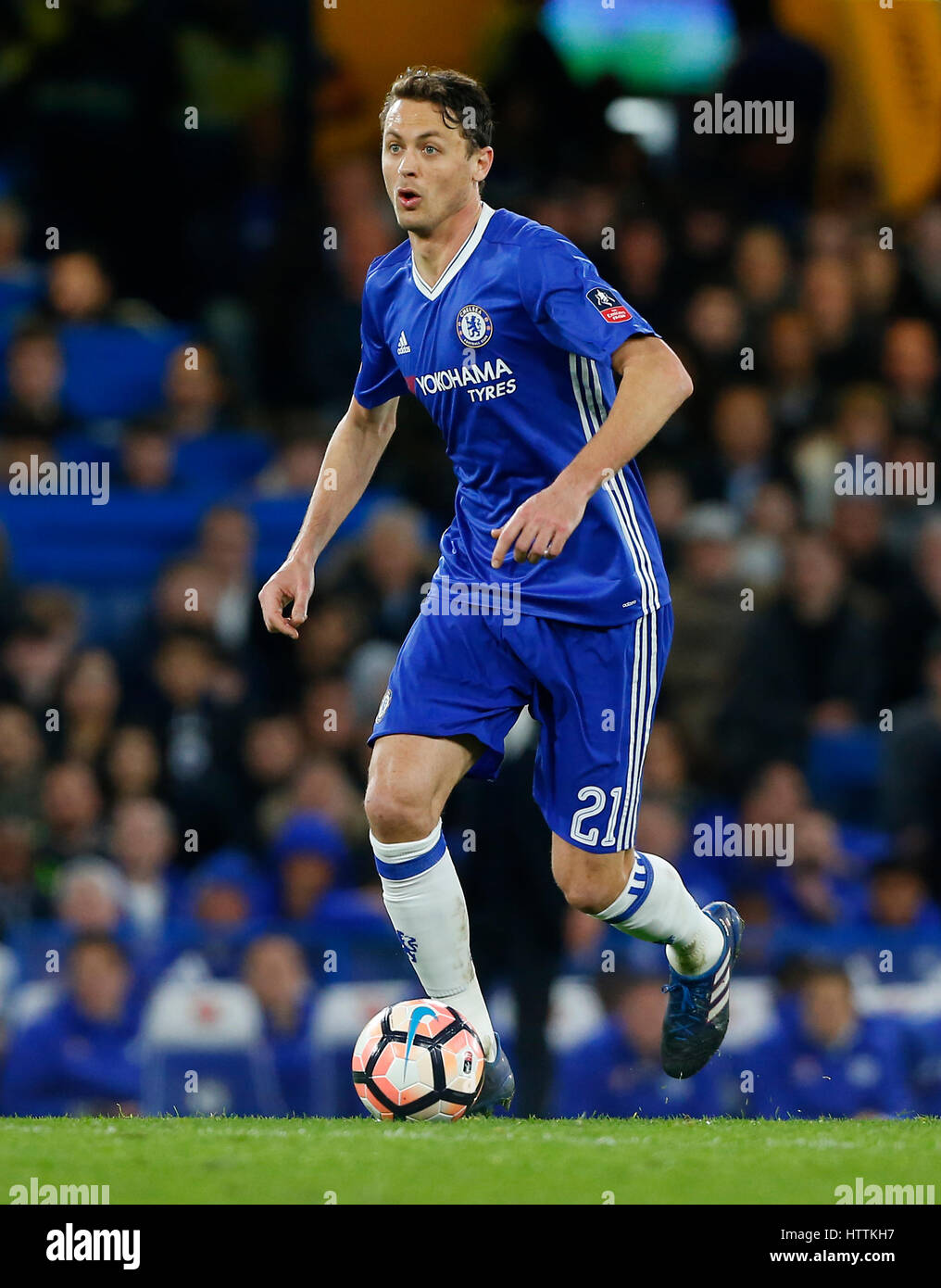 Nemanja Matic of Chelsea during the FA Cup match between Chelsea and Manchester United at Stamford Bridge in London. March 13, 2017. James Boardman / Telephoto Images +44 7967 642437 Stock Photo