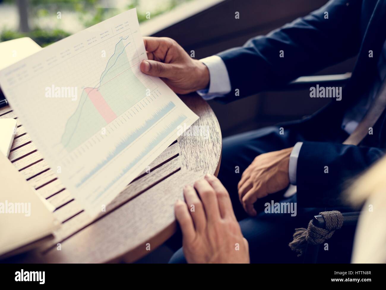 Business Report Chart Summary Hands Stock Photo - Alamy