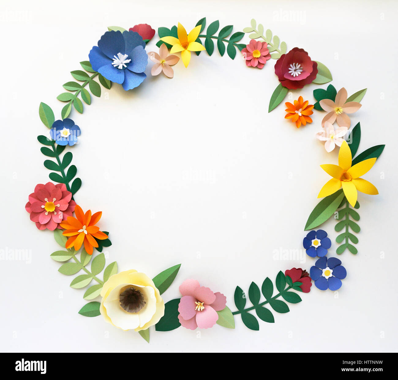 Flower Papercraft Art Activity Handmade Copy Space Stock Photo Alamy