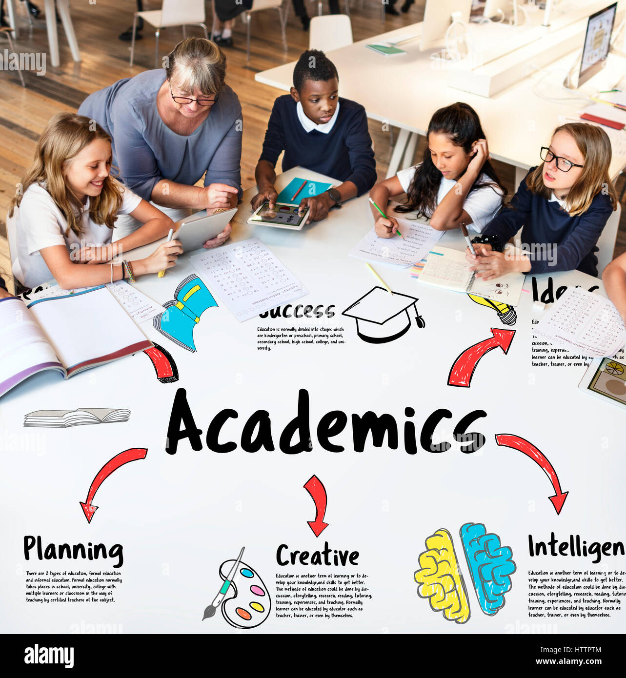 Learning Education Learning School Education Diagram Concept Stock Photo - Alamy