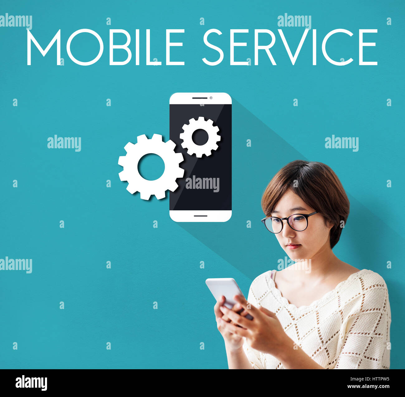 Mobile Phone Service Support Concept Stock Photo