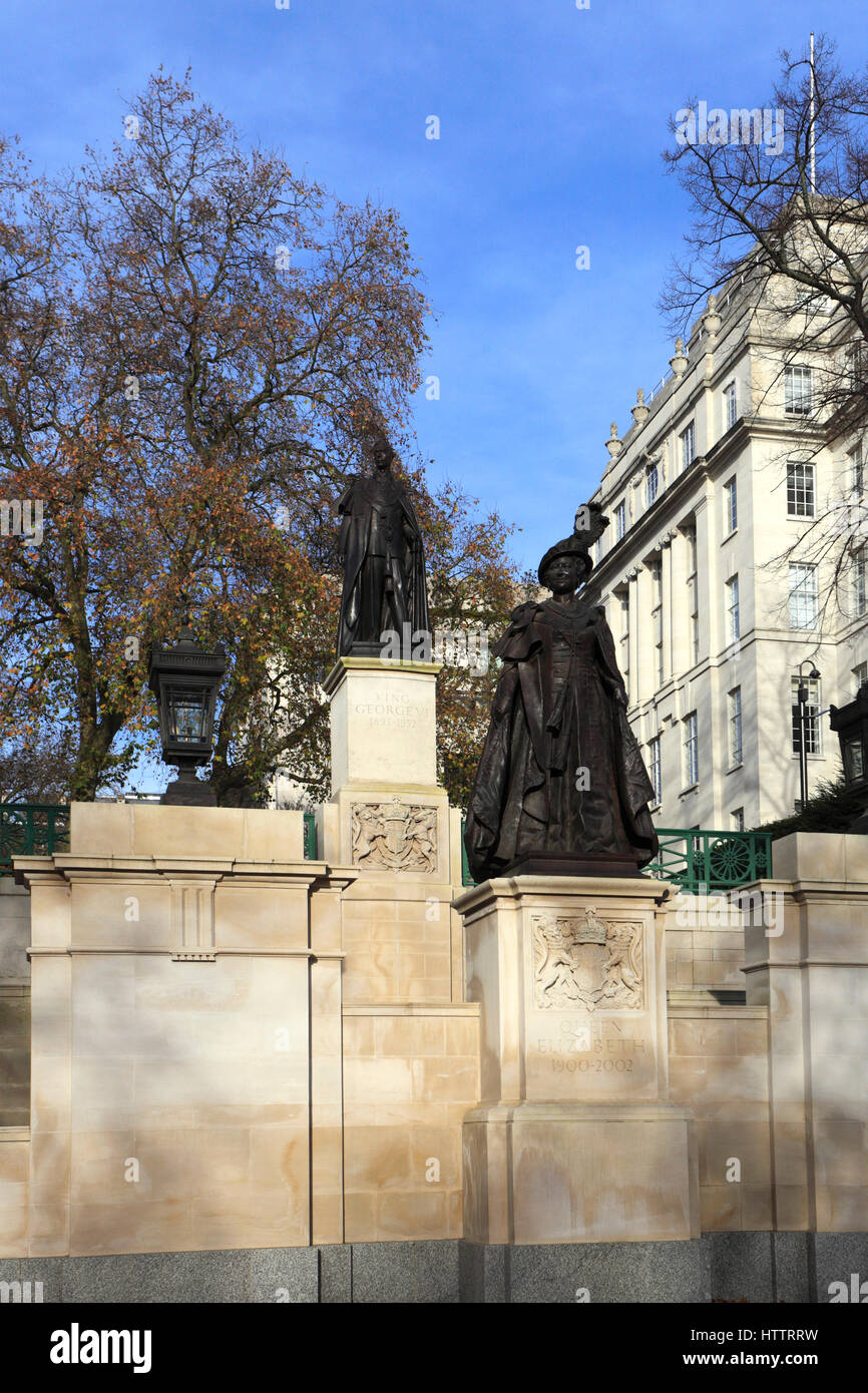 Statues of Elizabeth The Queen Mother and King VI, Carlton