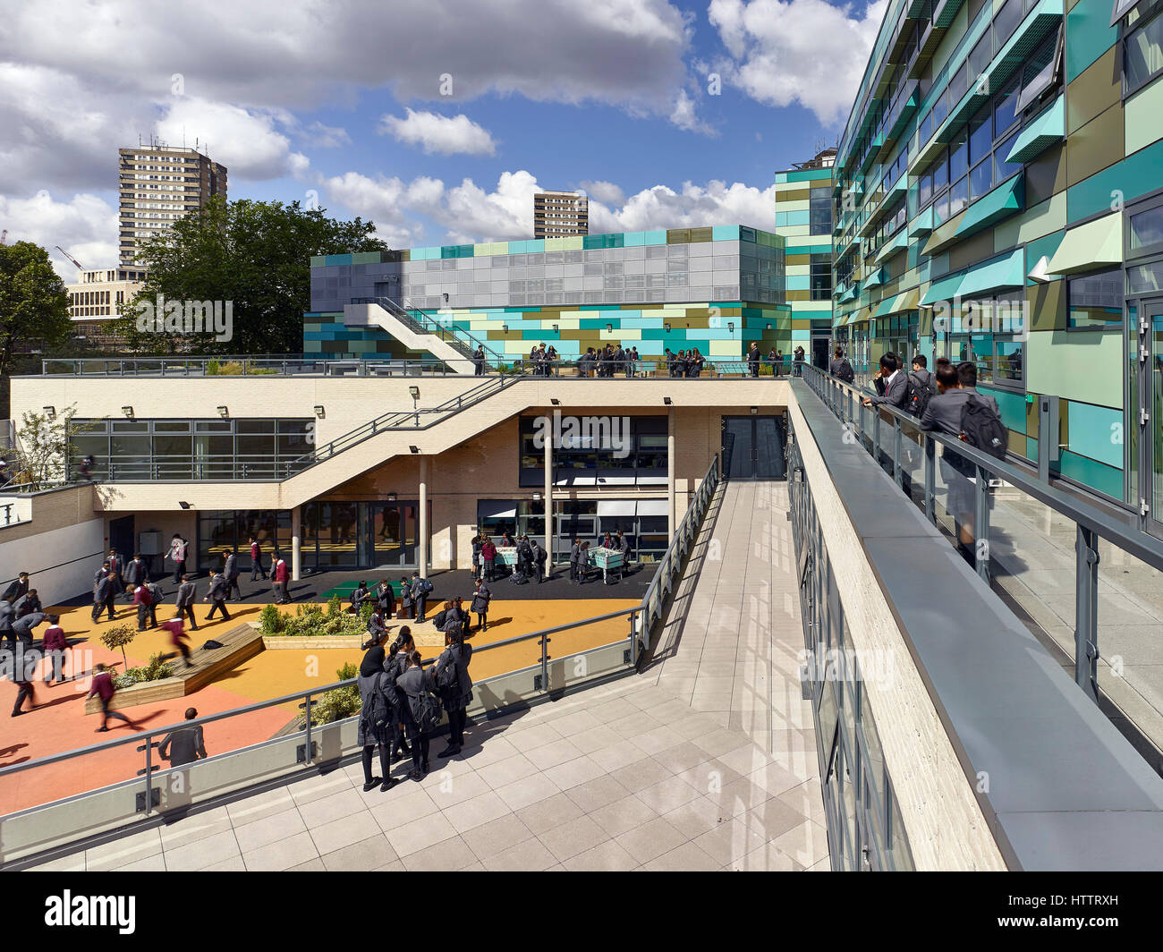 Break time looking over the play area and terraces. Kensington Aldridge