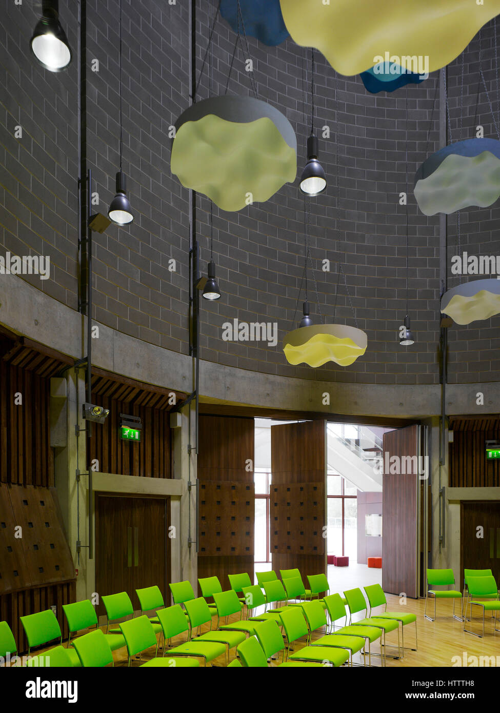 View of drum interior showing doors half open. Irish World Academy of