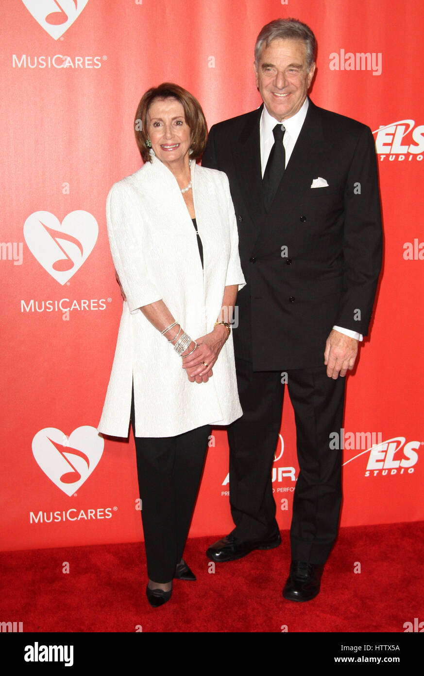 MusiCares 2017 Person of the Year Dinner honoring Tom Petty held at the Los Angeles Convention Center.  Featuring: Nancy Pelosi, husband Paul Pelosi Where: Los Angeles, California, United States When: 11 Feb 2017 Stock Photo