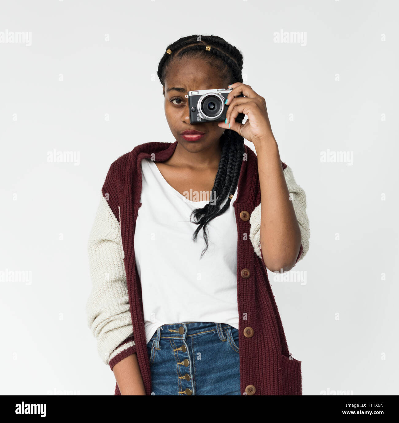 African Woman Camera Focus Photography Stock Photo - Alamy