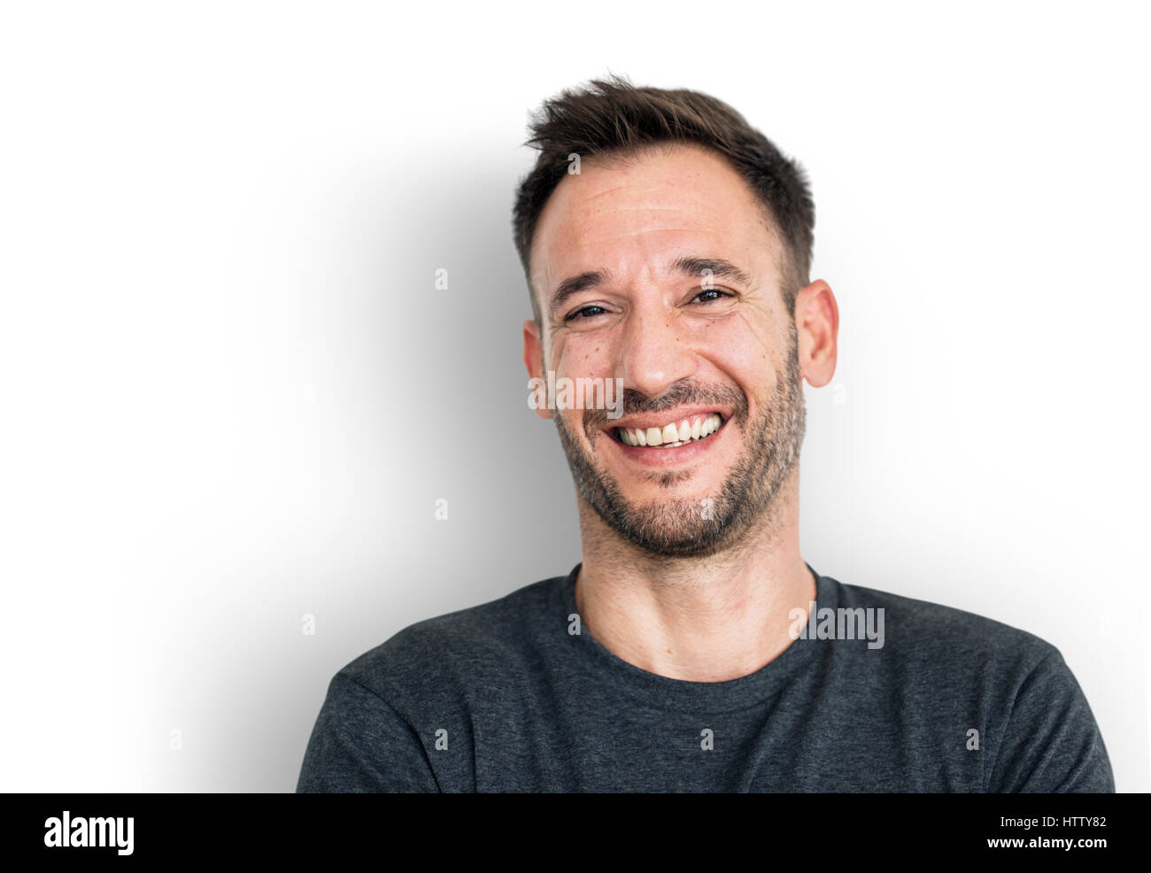 Man Smiling Happiness Carefree Emotional Expression Concept Stock Photo