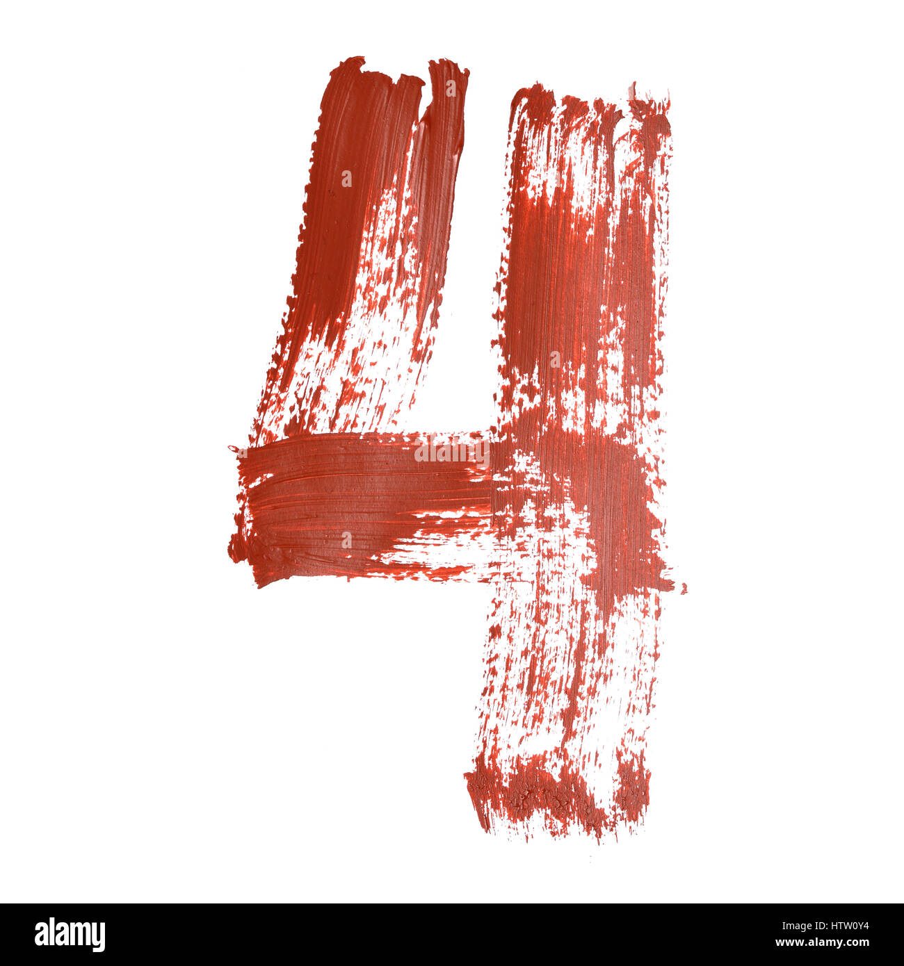 Four - Red numbers over white background Stock Photo - Alamy