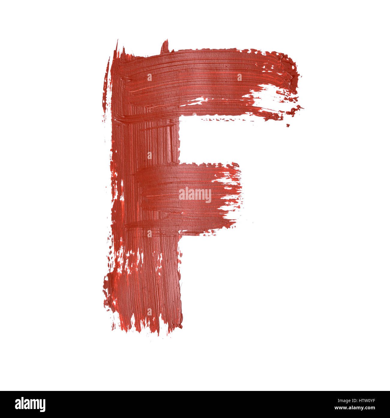 F - Red letters over white background Stock Photo