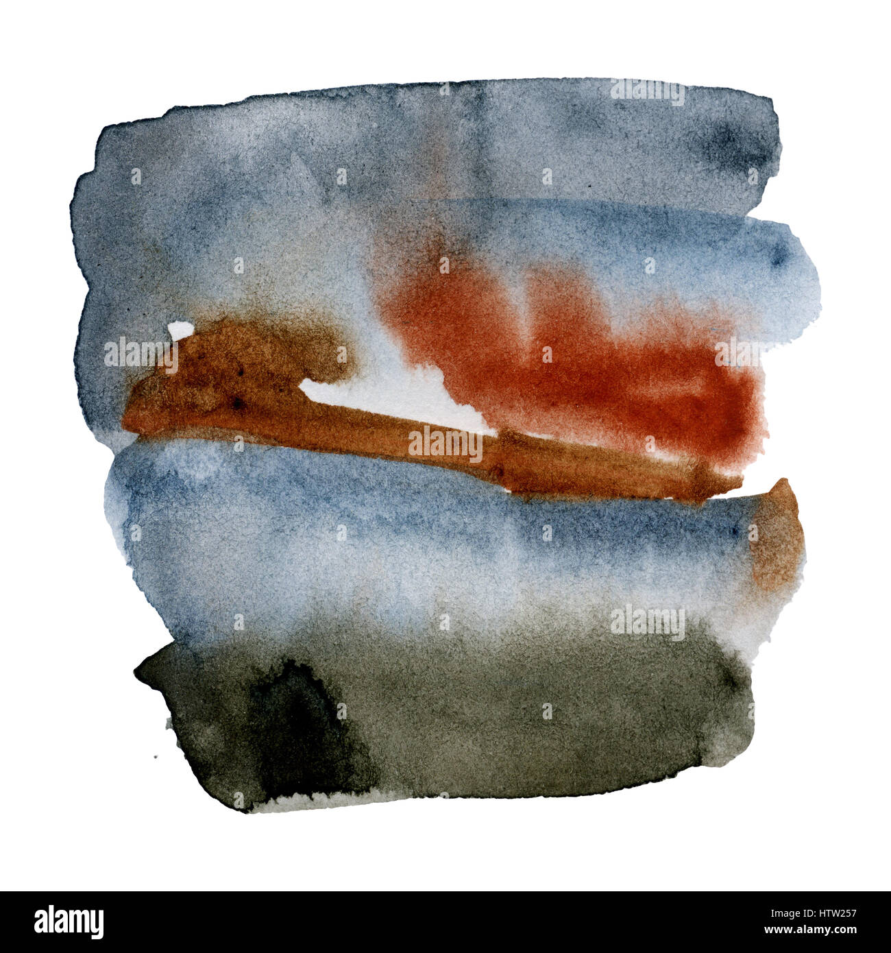 Watercolor abstract texture of rusty metal with peeling paint ...