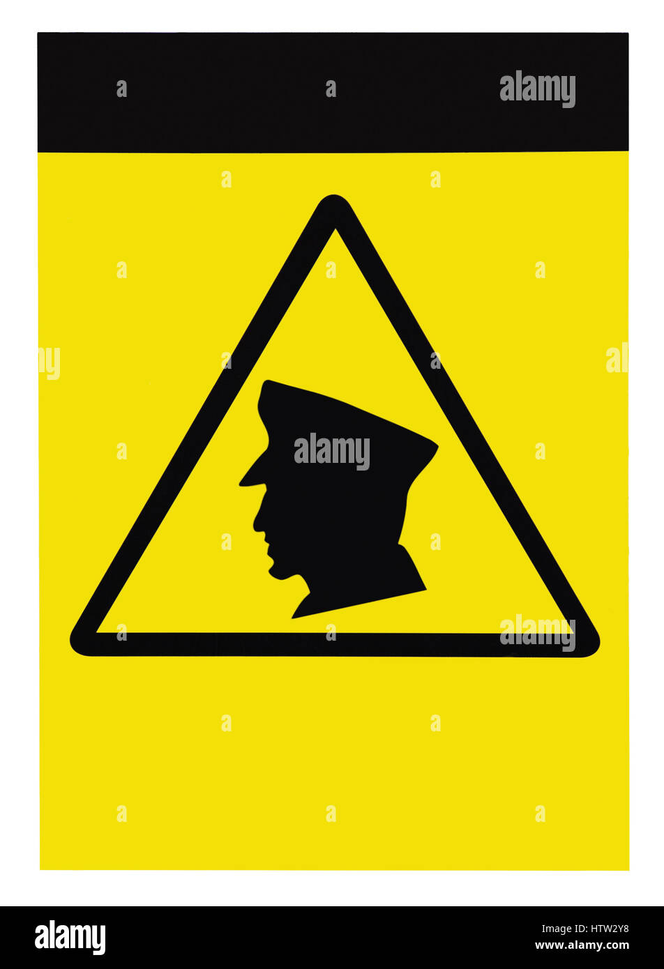 Security guards on patrol warning sign label, blank isolated vertical closeup, guard patrol