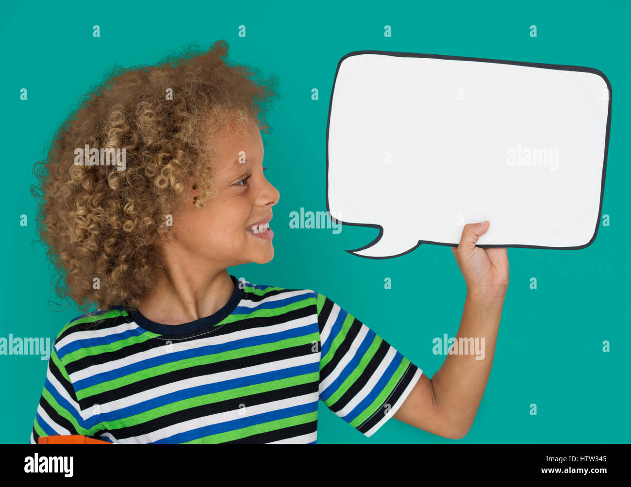 Little Caucasian Boy Smiling Chatbox Stock Photo - Alamy