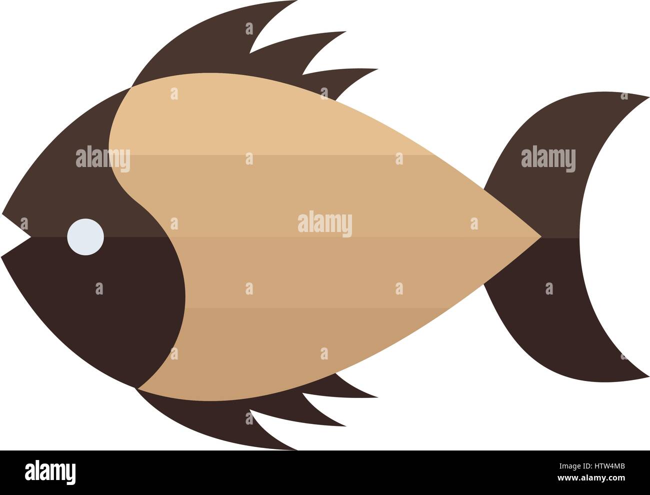 Sea Fish Vector brown color Stock Vector