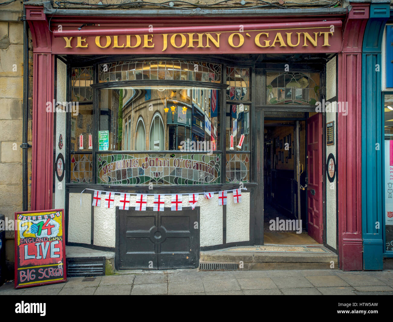 The John O'Gaunt pub public house in the centre of Lancaster, North West England. Stock Photo