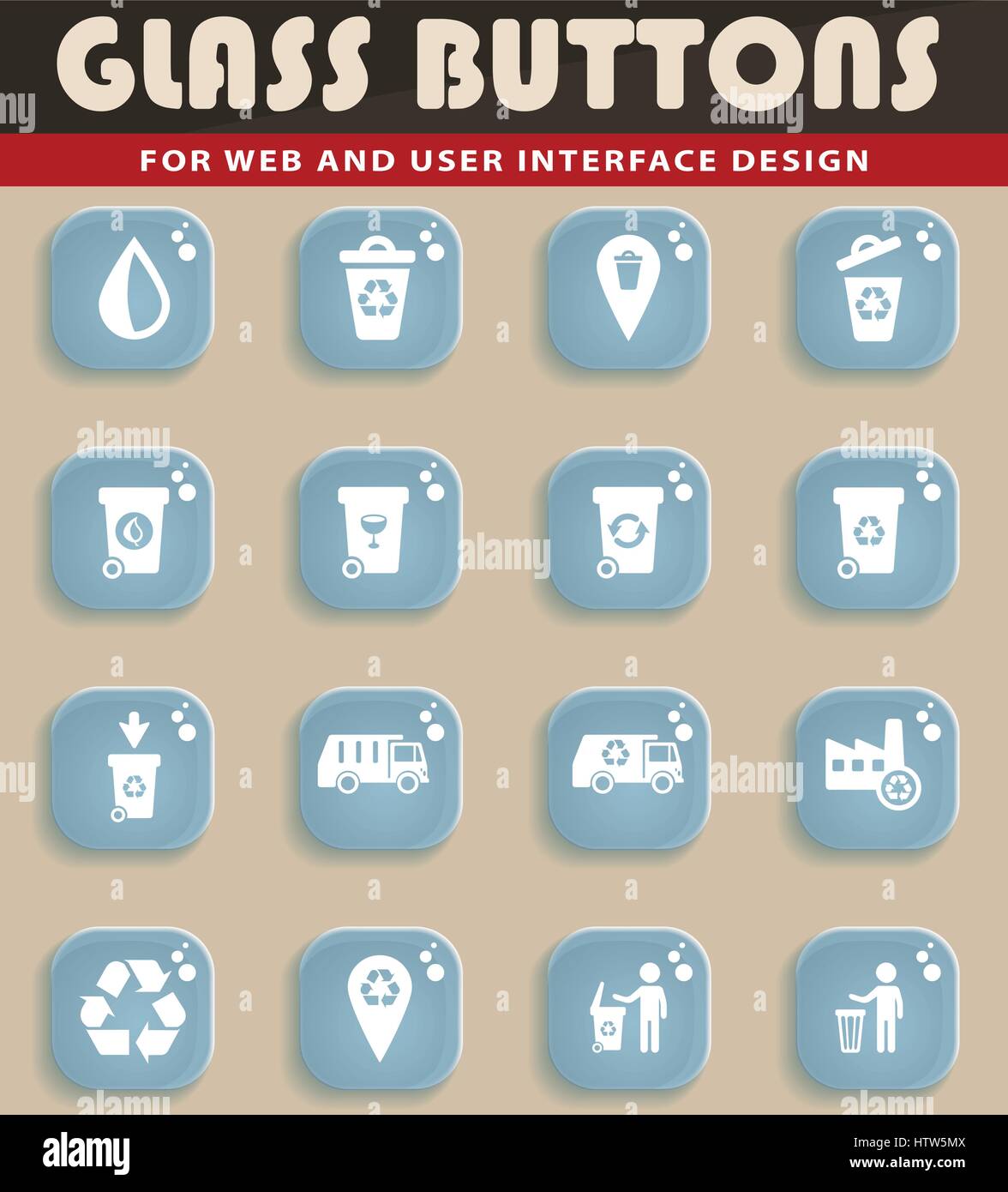 garbage web icons for user interface design Stock Vector Image & Art ...