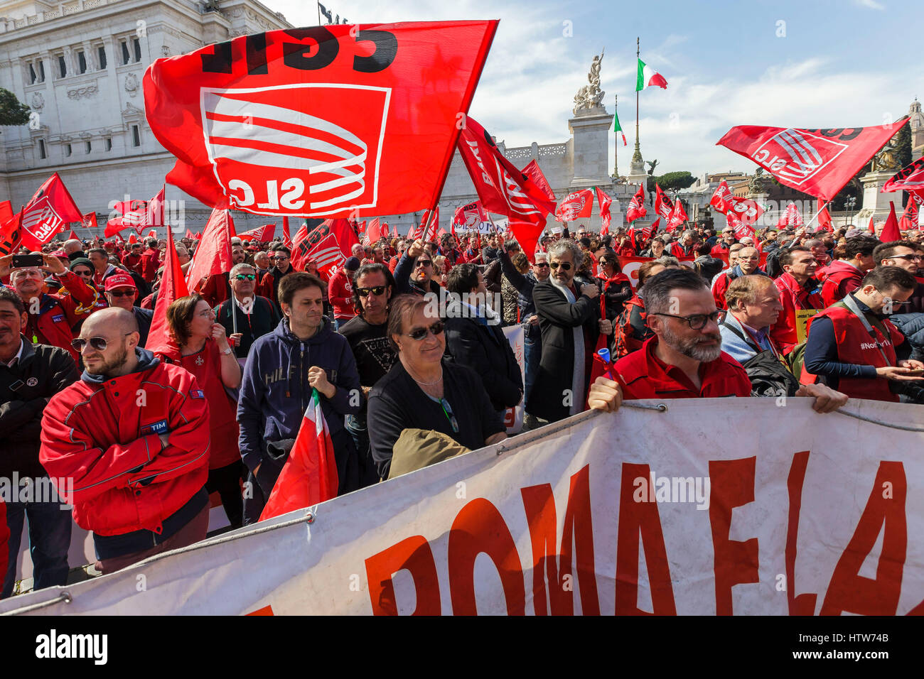 Rome, Italy. 14th Mar, 2017. Employees of TIM, an Italian brand owned ...