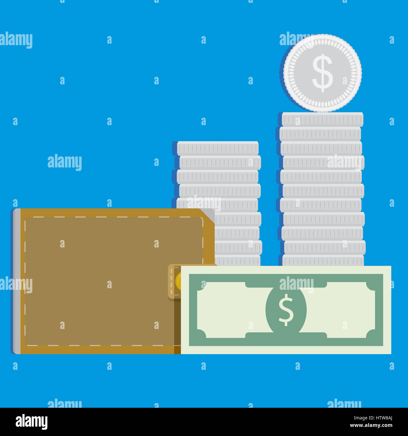 Money vector concept. Capitalization and refinancing, wealth income illustration Stock Photo
