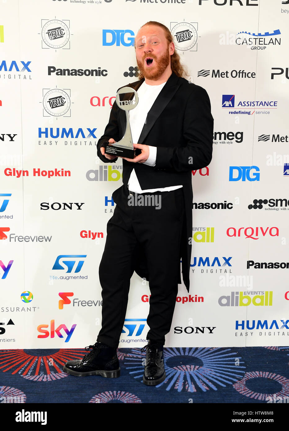 Leigh Francis aka Keith Lemon with the award for Satellite/Digital Programme for Celebrity Juice during the 2017 Television and Radio Industries Club Awards, Grosvenor House, Park Lane, London. Stock Photo