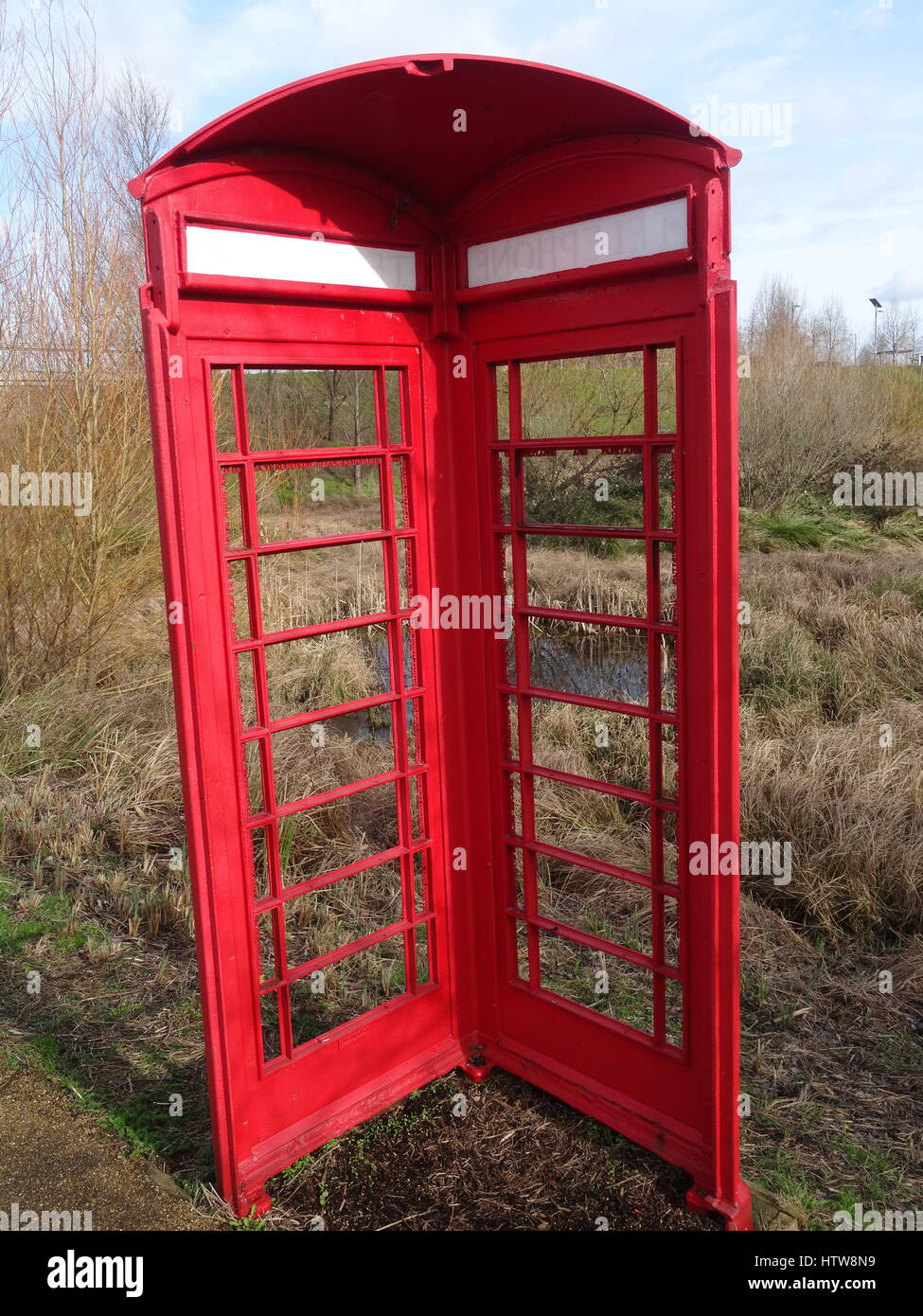 Stratford phone box Stock Photo Alamy