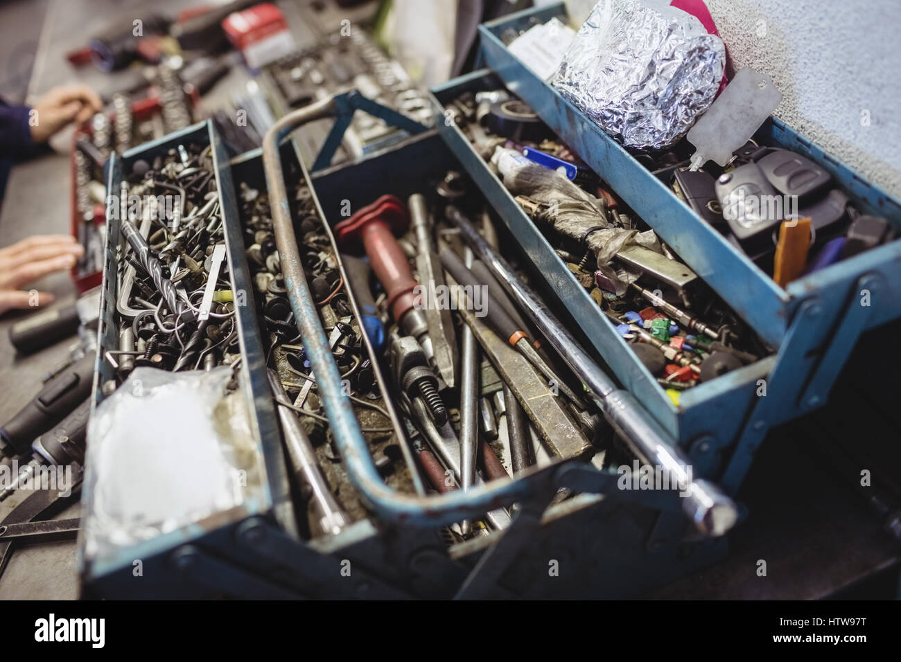 Various tools in toolbox Stock Photo Alamy