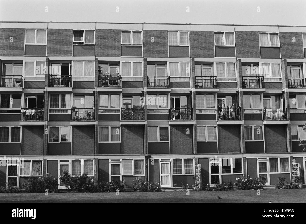 Archive image of a block of council flats, public housing, Lambeth, London, England, 1979 Stock Photo