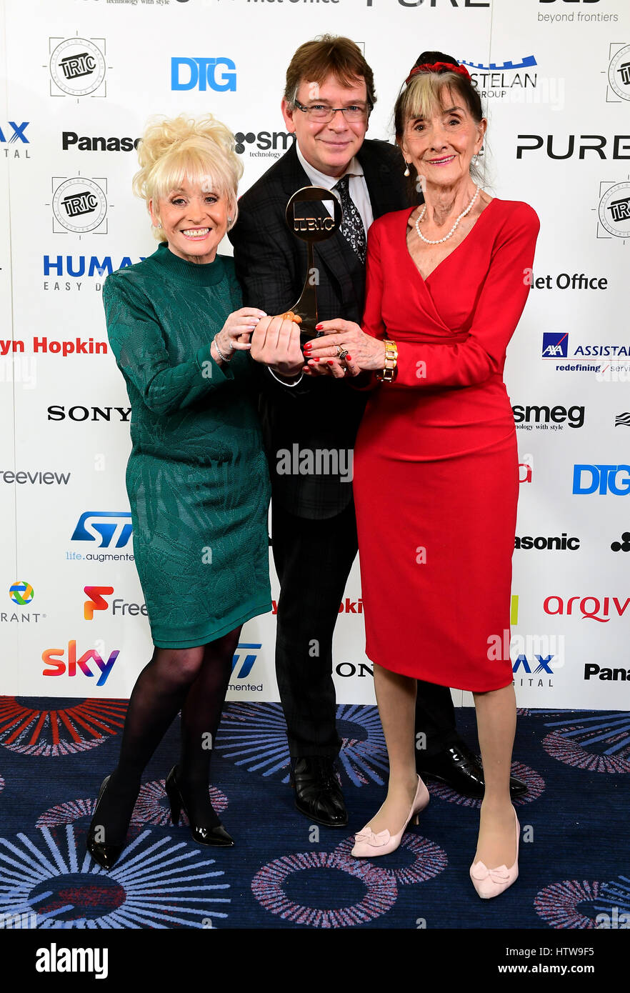 June Brown with the TRIC special award alongside Barbara Windsor and Adam Woodyatt during the 2017 Television and Radio Industries Club Awards, Grosvenor House, Park Lane, London. Stock Photo