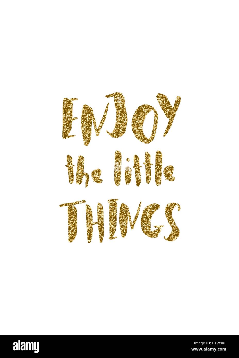 Enjoy The Little Things Inspirational Quote Poster Design Hand Stock Vector Image Art Alamy