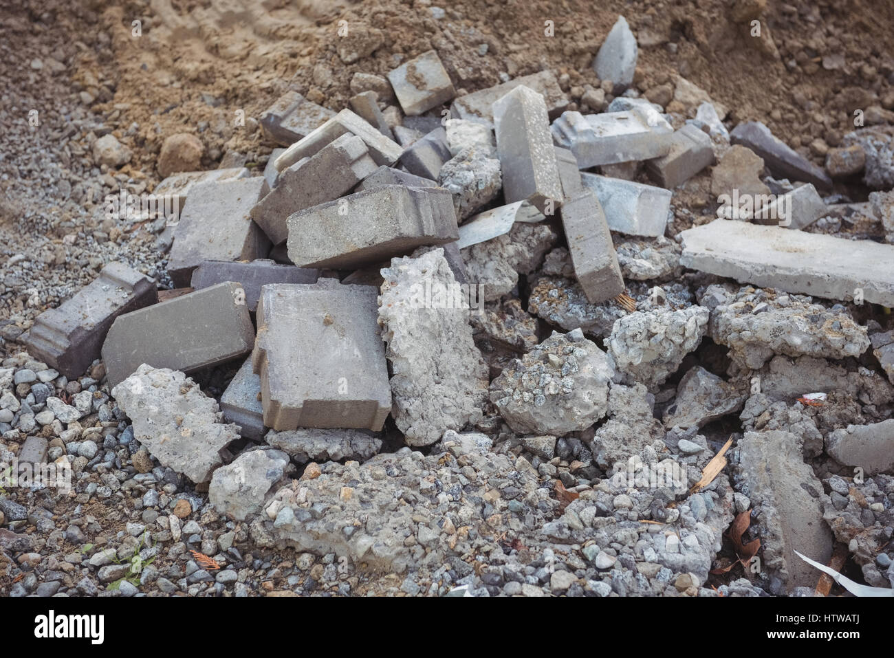 Broken concrete slabs at construction site Stock Photo Alamy