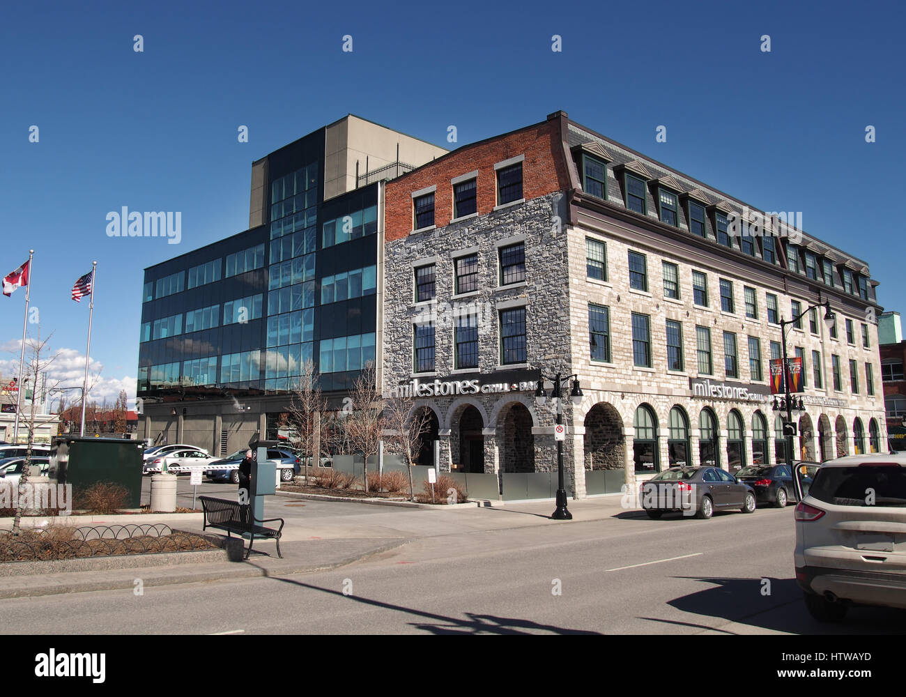 Kingston, Ontario, Canada, March 8,2017. View of Princess Street in downtown Kingston, Ontario, Canada Stock Photo