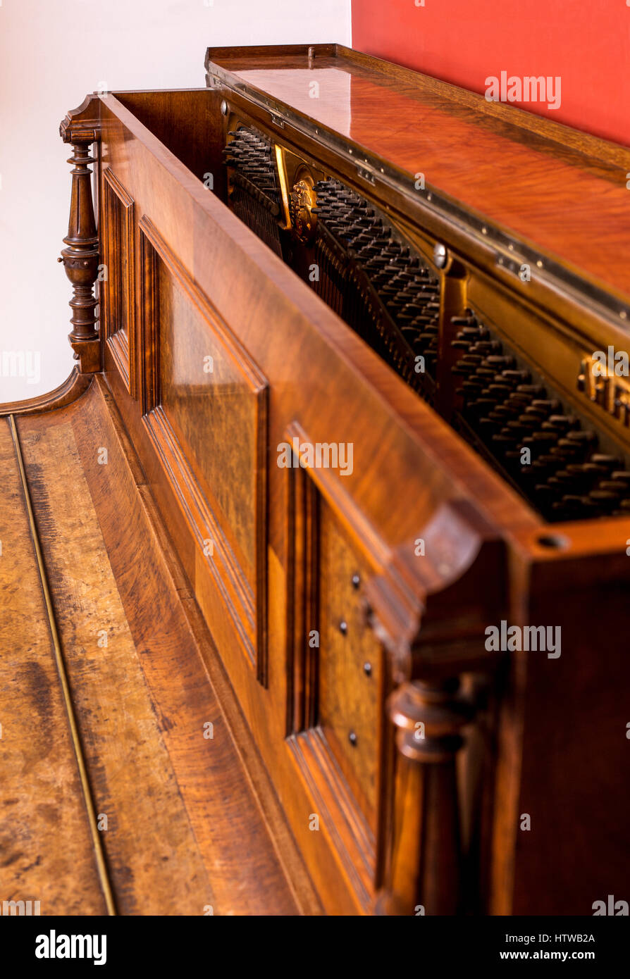 Piano detail of an old German piano Stock Photo