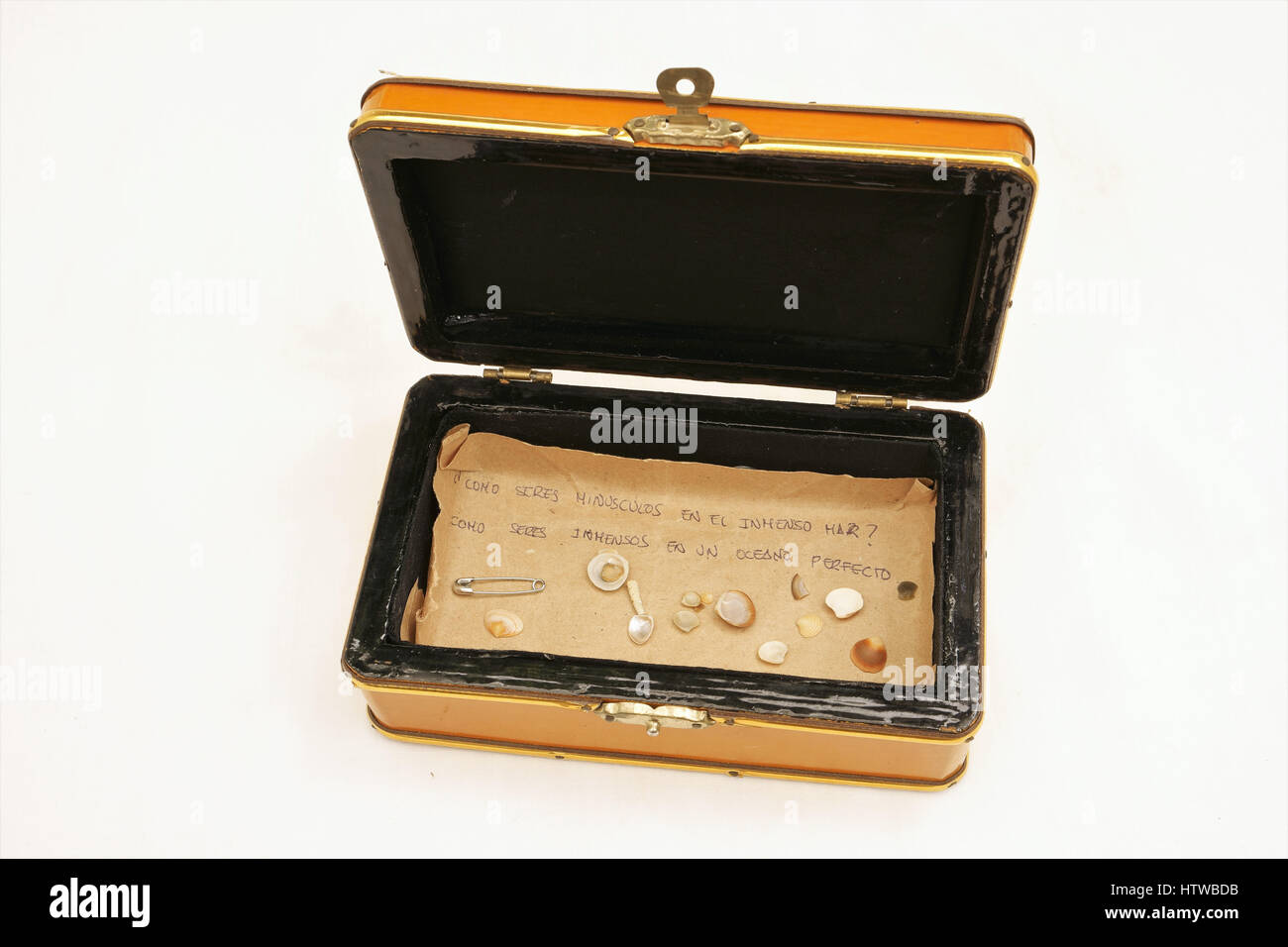 Small antique wooden chest Stock Photo Alamy