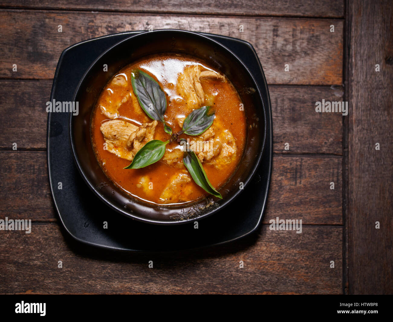 Massaman curry with thai basil leaves Stock Photo