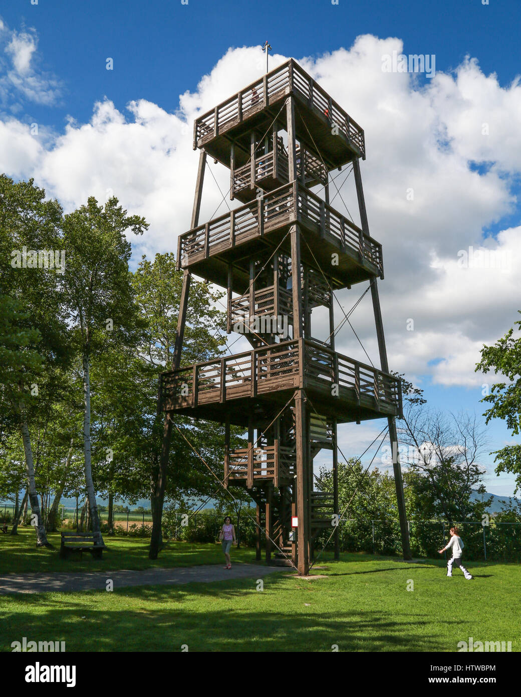 observation tower Halte de Saint-François-de-l'Île-d'Orléans Stock Photo
